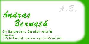 andras bernath business card